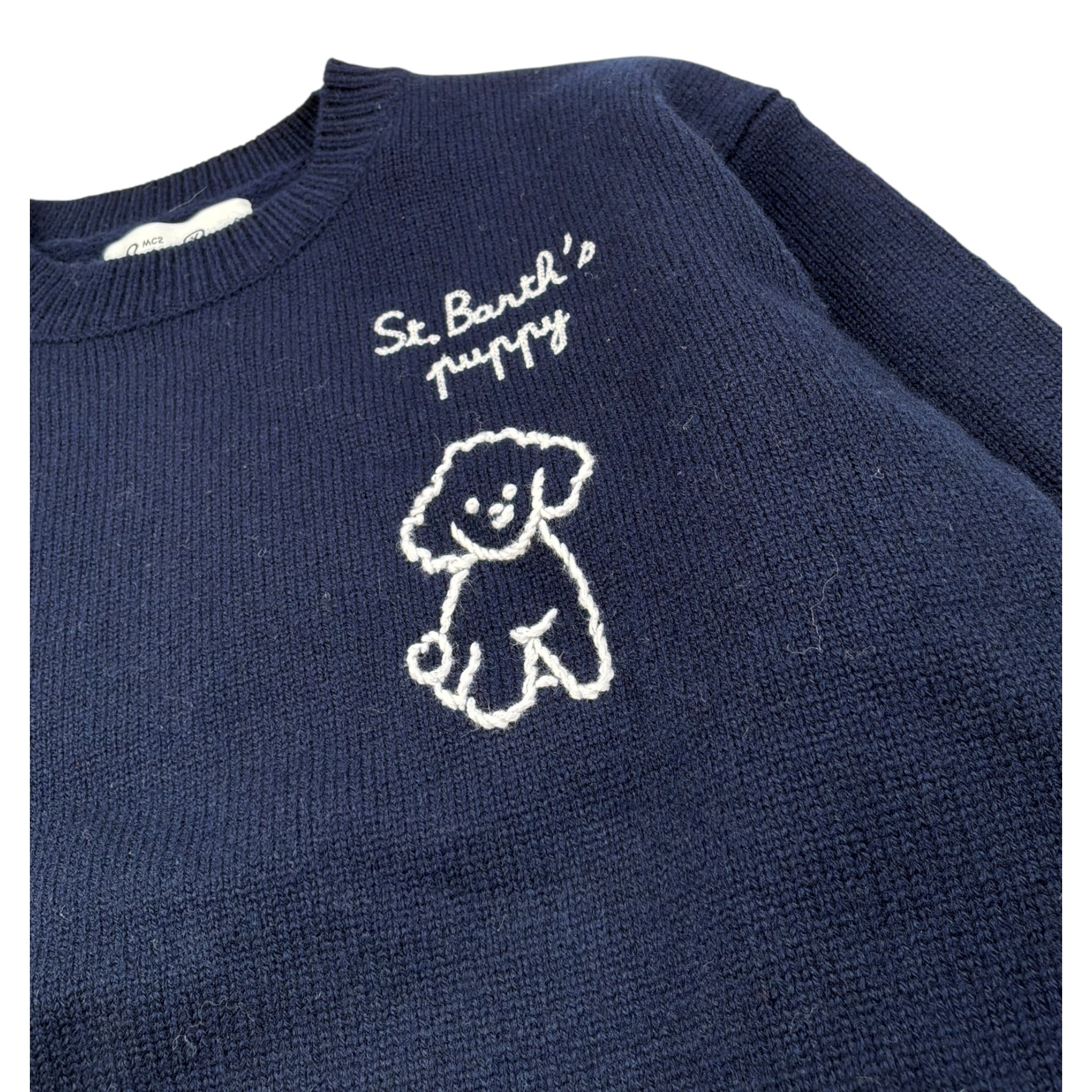 Saint Barth Maglia tinta unita con Stampa Blu per Bambino LOUISE BLU SAINT BARTH 