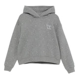 Saint Barth Felpa Chiusa con Cappuccio tinta unita con Perle Grigio per Bambina MINDY GRIGIO SAINT BARTH 