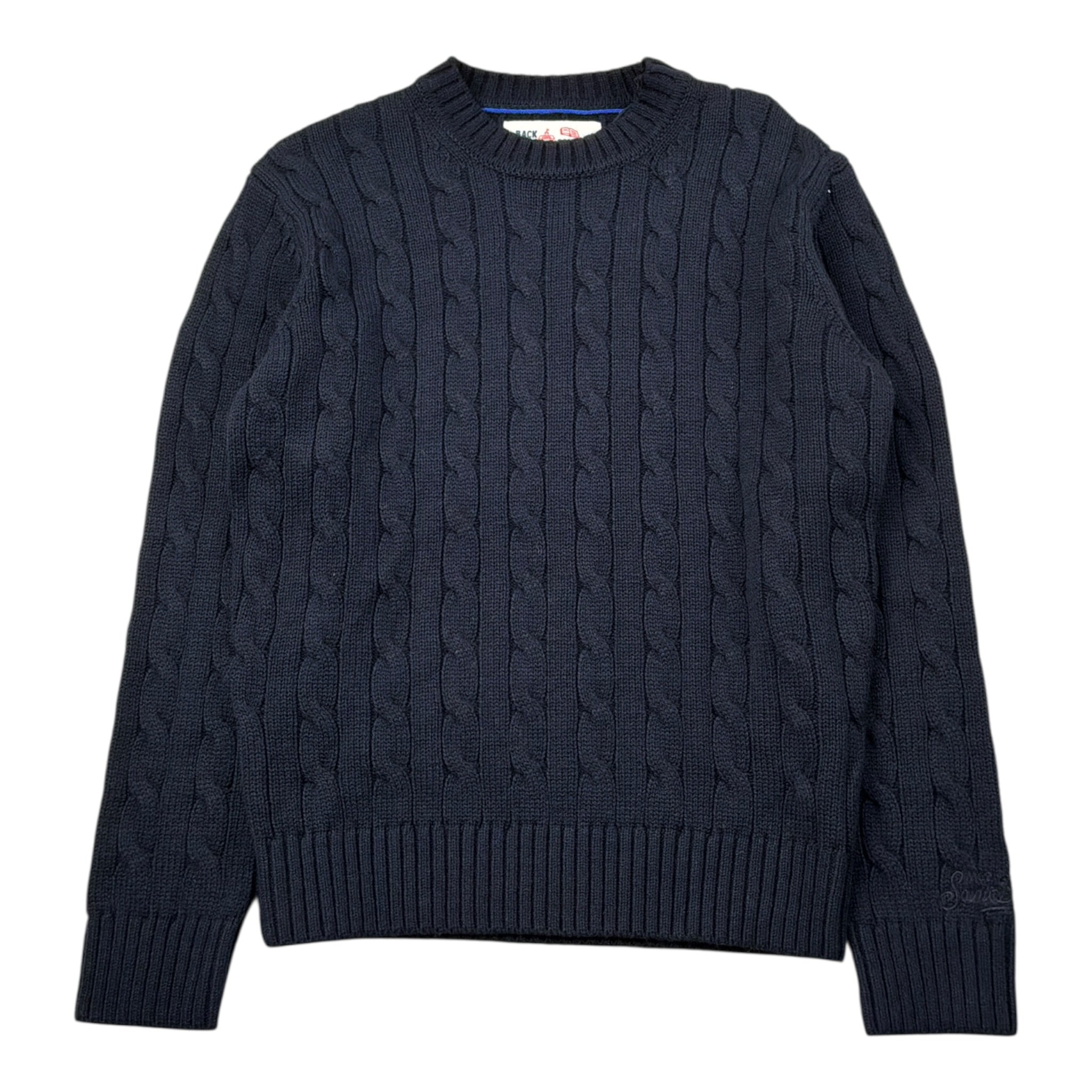 Saint Barth Maglia Girocollo tinta unita con Trecce Blu per Bambino NIGHTBLUE BLU SAINT BARTH 