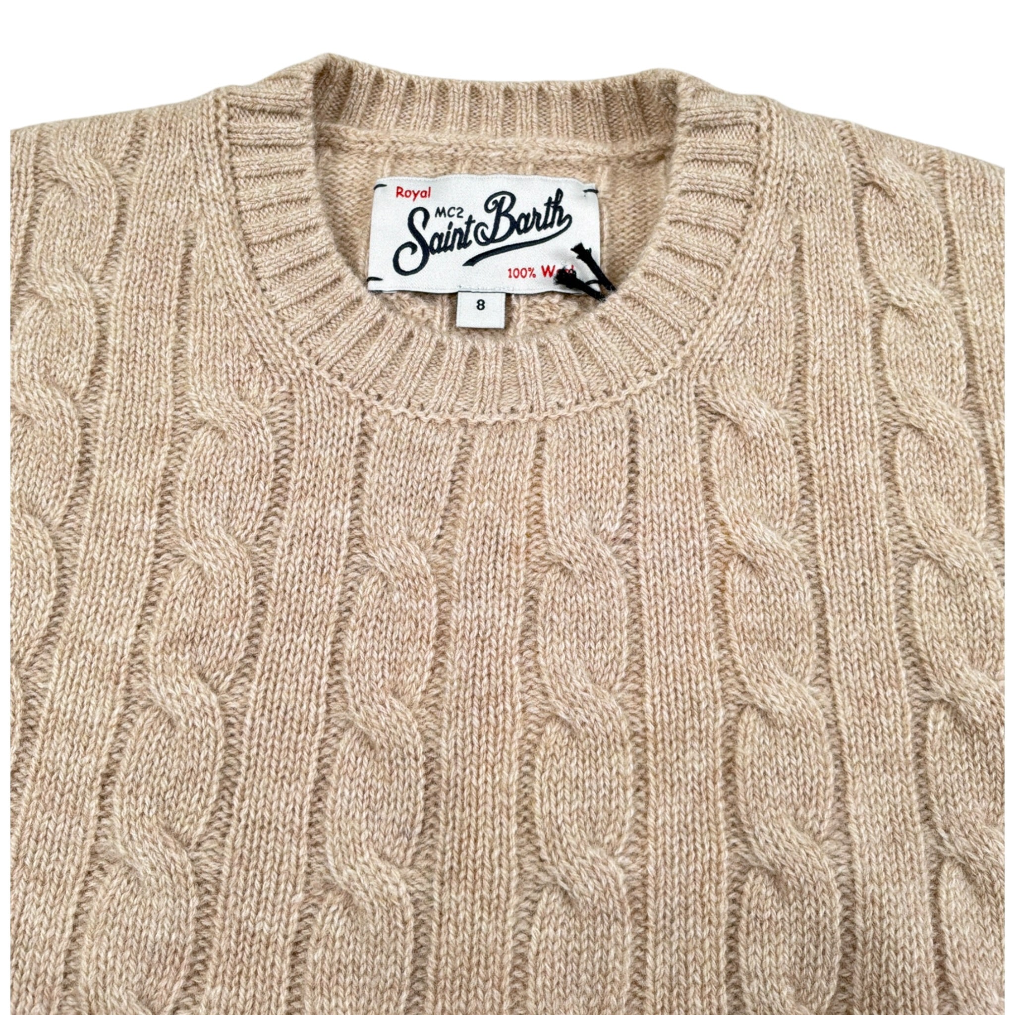 Saint Barth Maglia Girocollo tinta unita Beige per Bambino NIX0002 BEIGE SAINT BARTH 