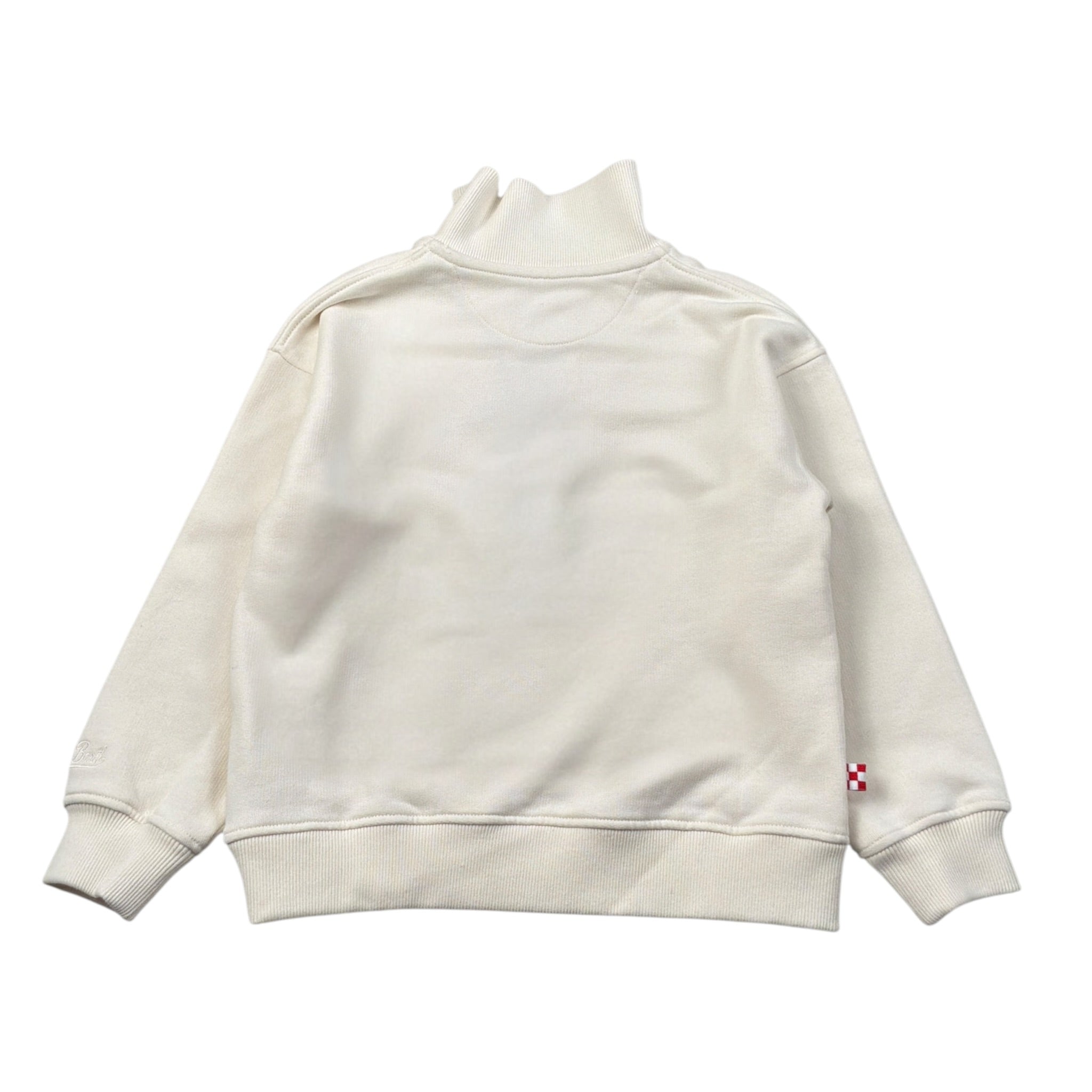 Saint Barth Felpa tinta unita con Zip Panna per Bambina SBLEGACY357 PANNA SAINT BARTH 