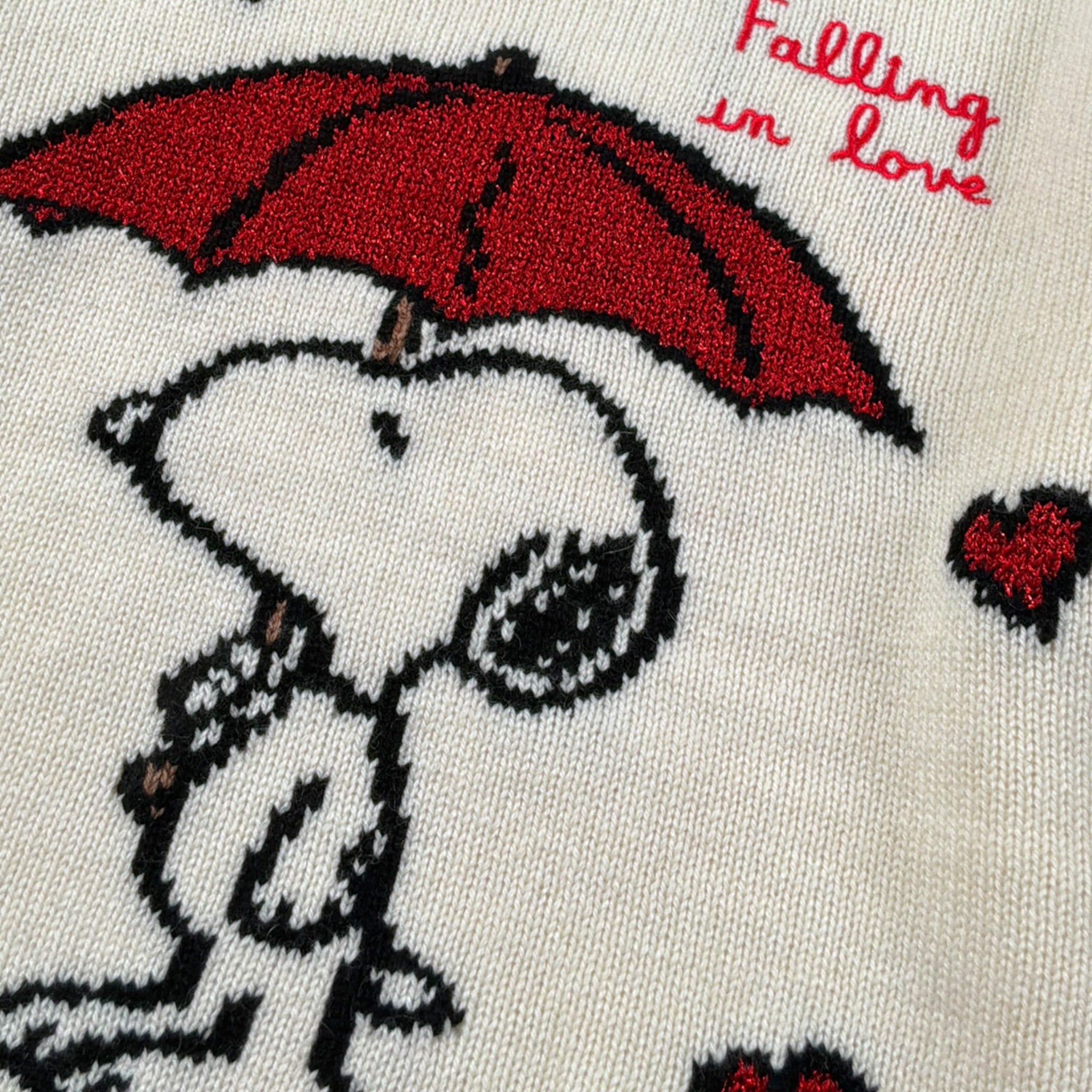 Saint Barth Maglia Girocollo tinta unita con Stampa Panna per Bambina SNOOPYFALLING PANNA SAINT BARTH 