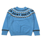 Saint Barth Maglia Girocollo tinta unita con Logo Azzurro per Bambino STBFAIR AZZURRO SAINT BARTH 