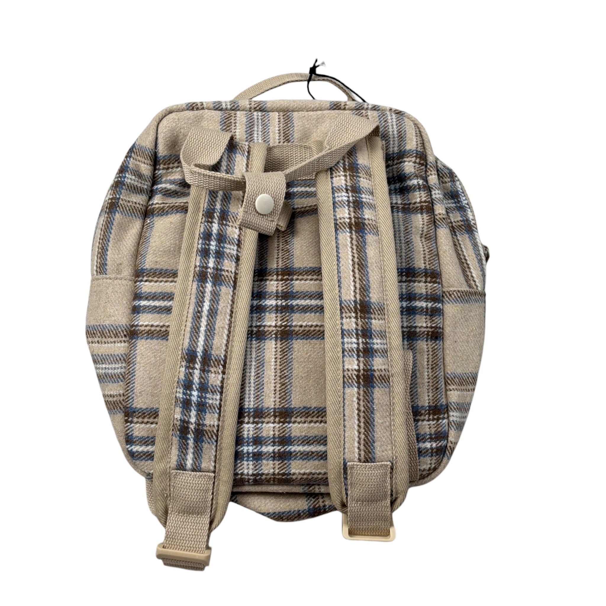 Saint Barth Zaino Stampa Fantasia con Logo Beige per Bambina TARTAN BEIGE SAINT BARTH 