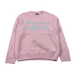 Saint Barth Maglia Girocollo tinta unita con Logo Rosa per Bambina VACANZE ROSA SAINT BARTH 