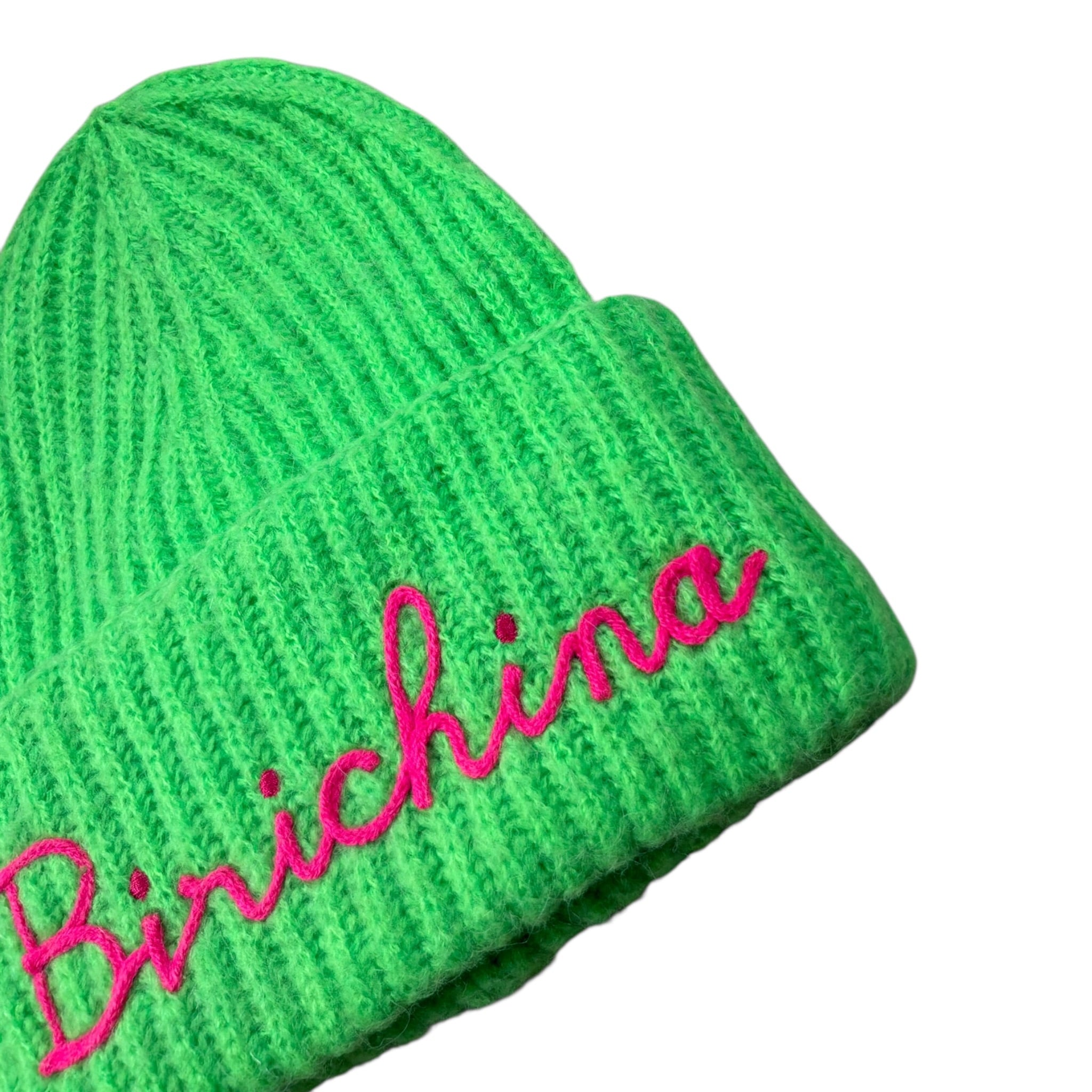 Saint Barth Cappello tinta unita con Stampa Verde Fluo per Bambina WENGENX VERDE FLUO SAINT BARTH 