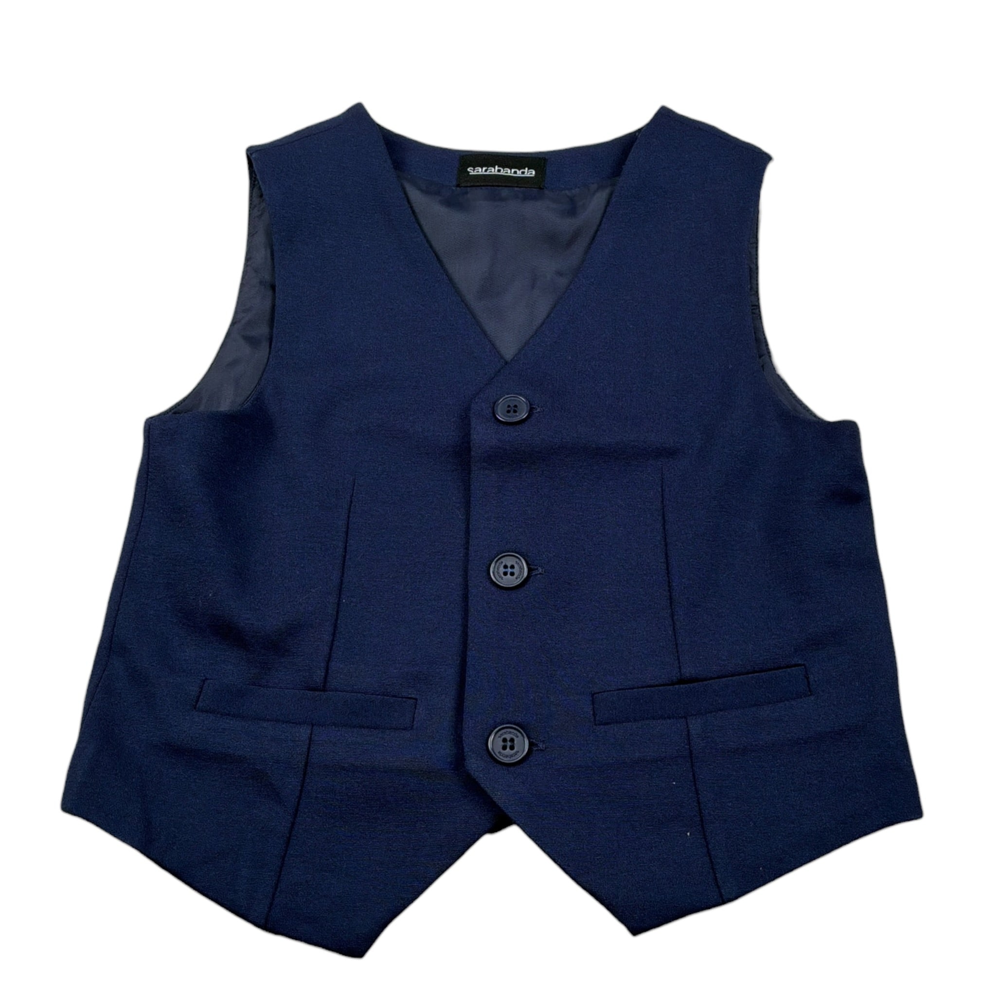 Sarabanda Gilet tinta unita Blu per Bambino 0A118 BLU SARABANDA 