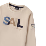Sarabanda Felpa tinta unita Girocollo con Stampa Beige per Bambino 0A1440 BEIGE SARABANDA 