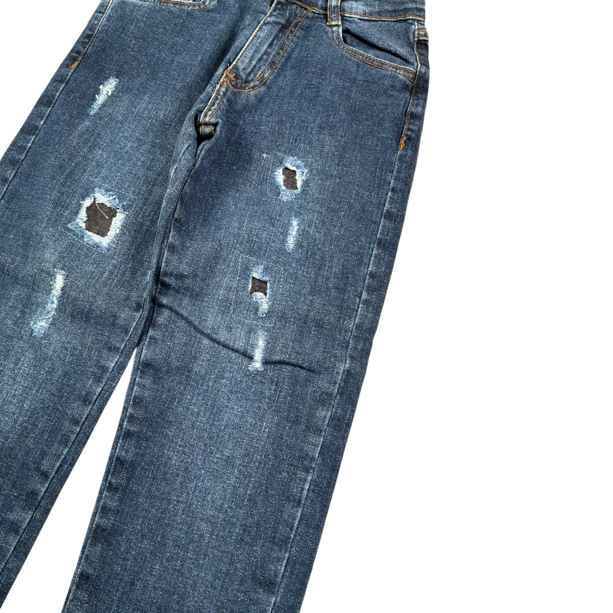 Sarabanda Jeans tinta unita con Girovita Regolabile Blu per Bambino 0A164 BLU SARABANDA 