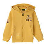Sarabanda Felpa tinta unita con Cappuccio E Zip Giallo per Bambino 0F151 GIALLO SARABANDA 