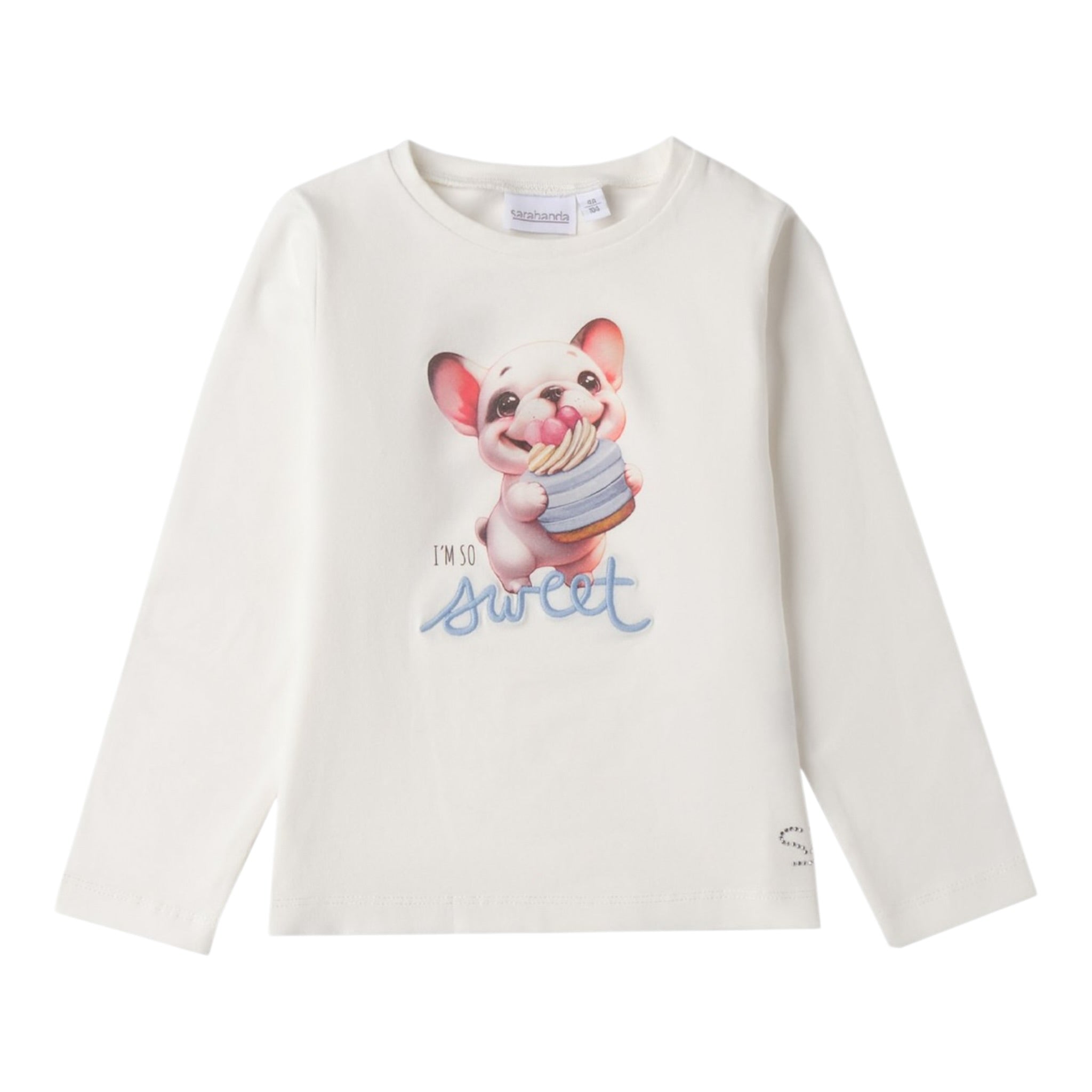 Sarabanda Shirt tinta unita con Stampa Bianco per Bambino 0F224 BIANCO SARABANDA 