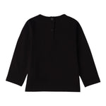 Sarabanda Shirt Girocollo tinta unita con Stampa Nero per Bambina 0F229 NERO SARABANDA 