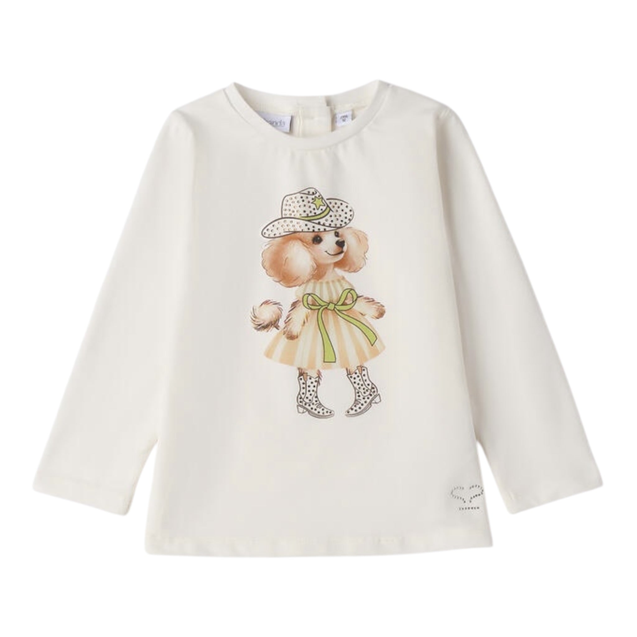 Sarabanda Shirt tinta unita con Stampa Bianco per Neonata 0F306N BIANCO SARABANDA 