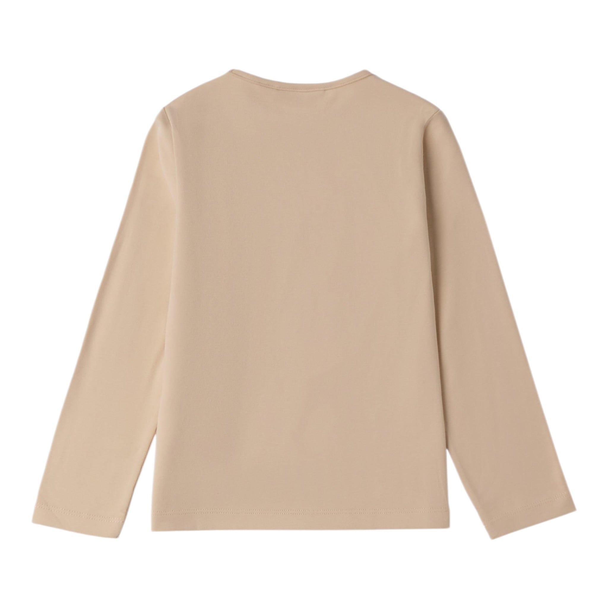 Sarabanda Shirt Girocollo tinta unita con Stampa Beige per Neonata 0F313 BEIGE SARABANDA 