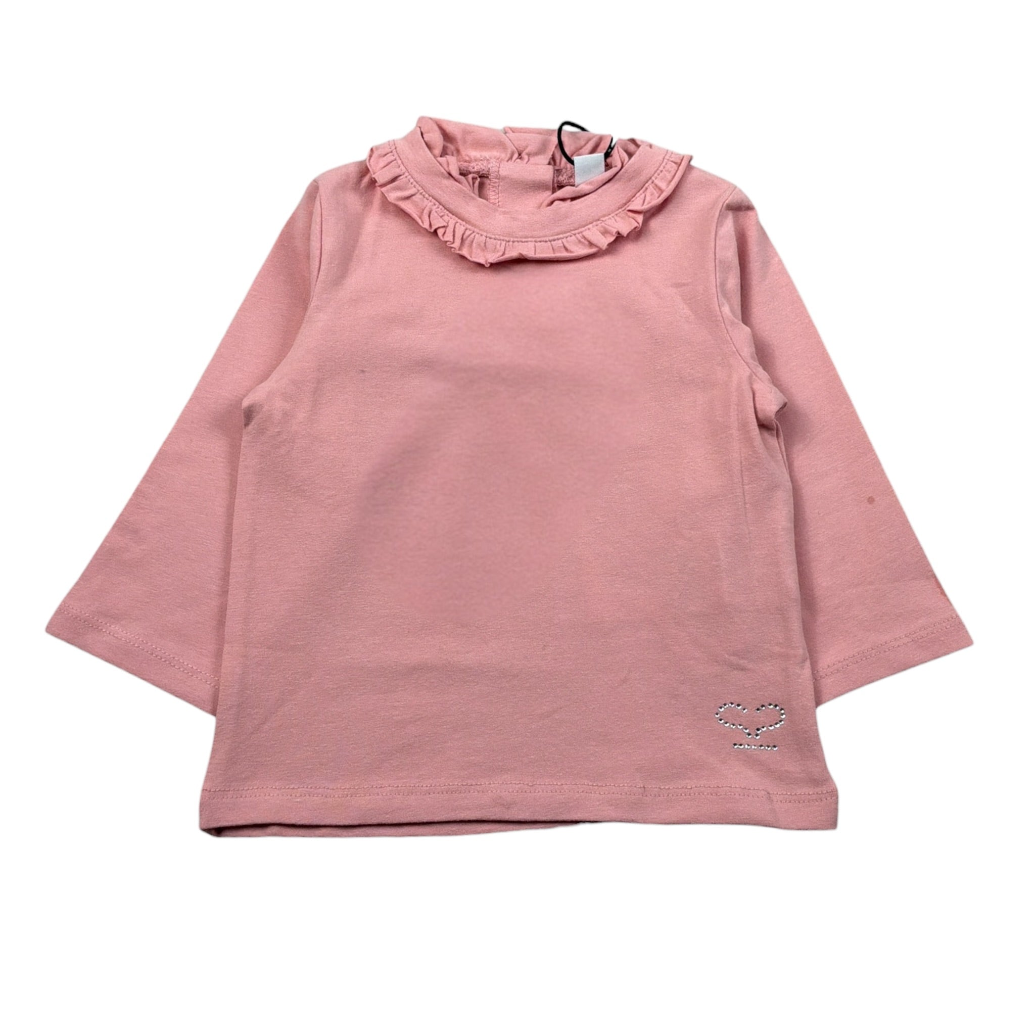 Sarabanda Shirt Girocollo tinta unita Rosa per Neonata 0F321 ROSA SARABANDA 