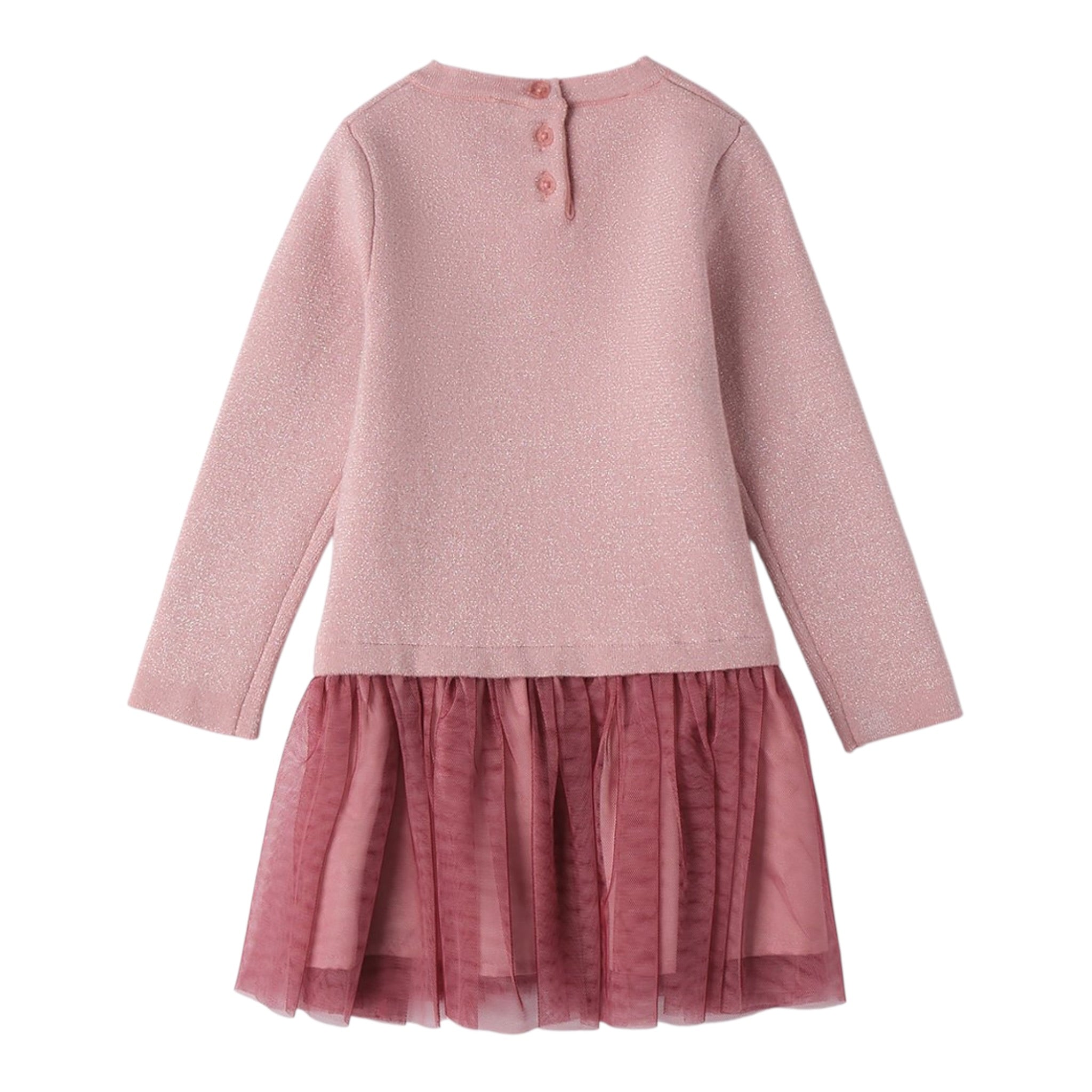 Sarabanda Abito tinta unita con Fiocco E Tulle Rosa per Neonata 0F340XN ROSA SARABANDA 
