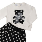 Sarabanda Completo 2Pz Felpa-Shorts Bicolore Bianco/Nero per Bambina 0F365 BIANCO/NERO SARABANDA 