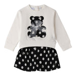 Sarabanda Completo 2Pz Felpa-Shorts Bicolore Bianco/Nero per Bambina 0F365 BIANCO/NERO SARABANDA 