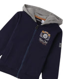 Sarabanda Felpa tinta unita con Zip E Cappuccio Blu per Neonato F133N BLU SARABANDA 