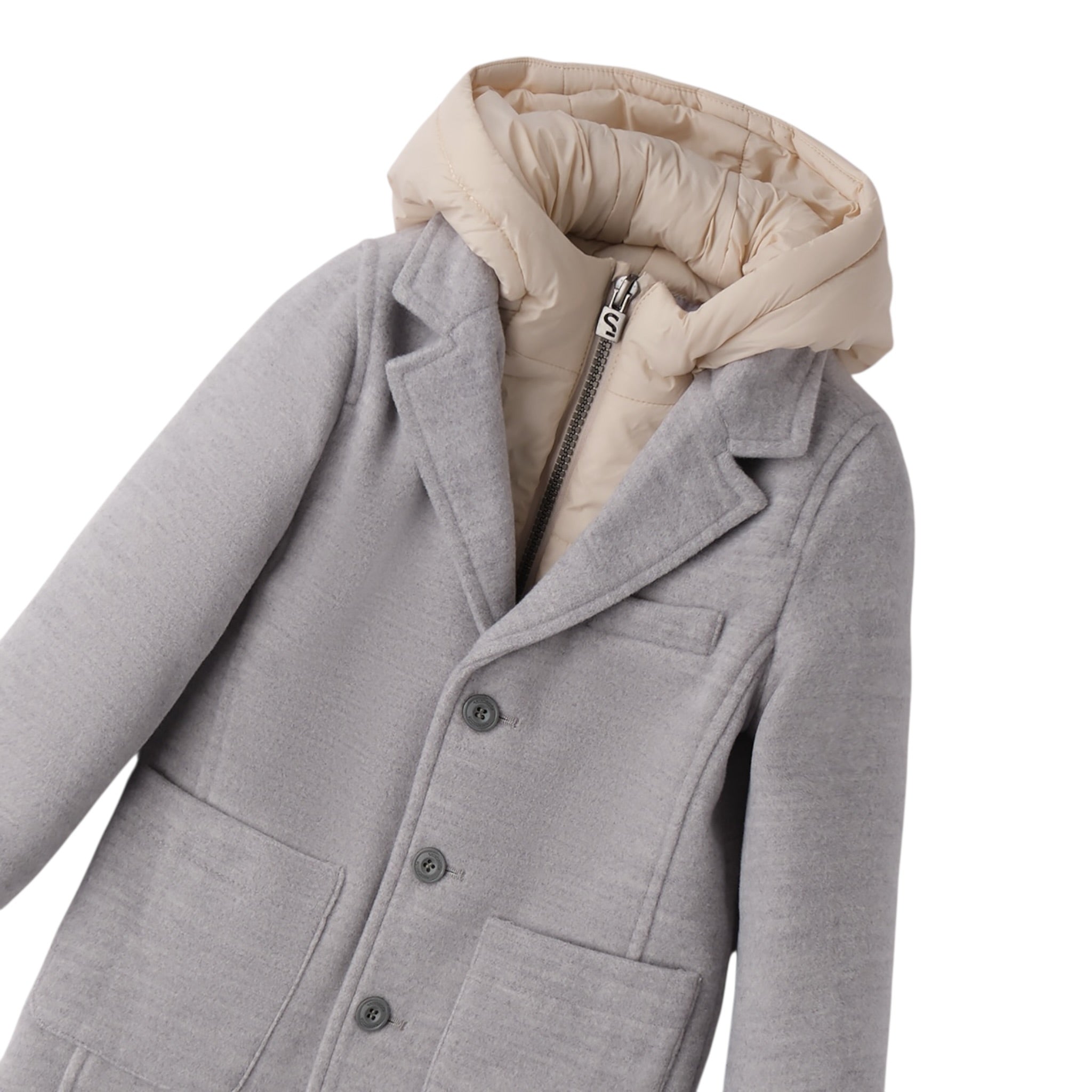 Sarabanda Cappotto tinta unita con Cappuccio Grigio per Neonato F181 GRIGIO SARABANDA 