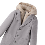 Sarabanda Cappotto tinta unita con Cappuccio Grigio per Bambino F181J GRIGIO SARABANDA 