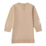 Sarabanda Abito tinta unita In Maglia Beige per Bambina F338 BEIGE SARABANDA 