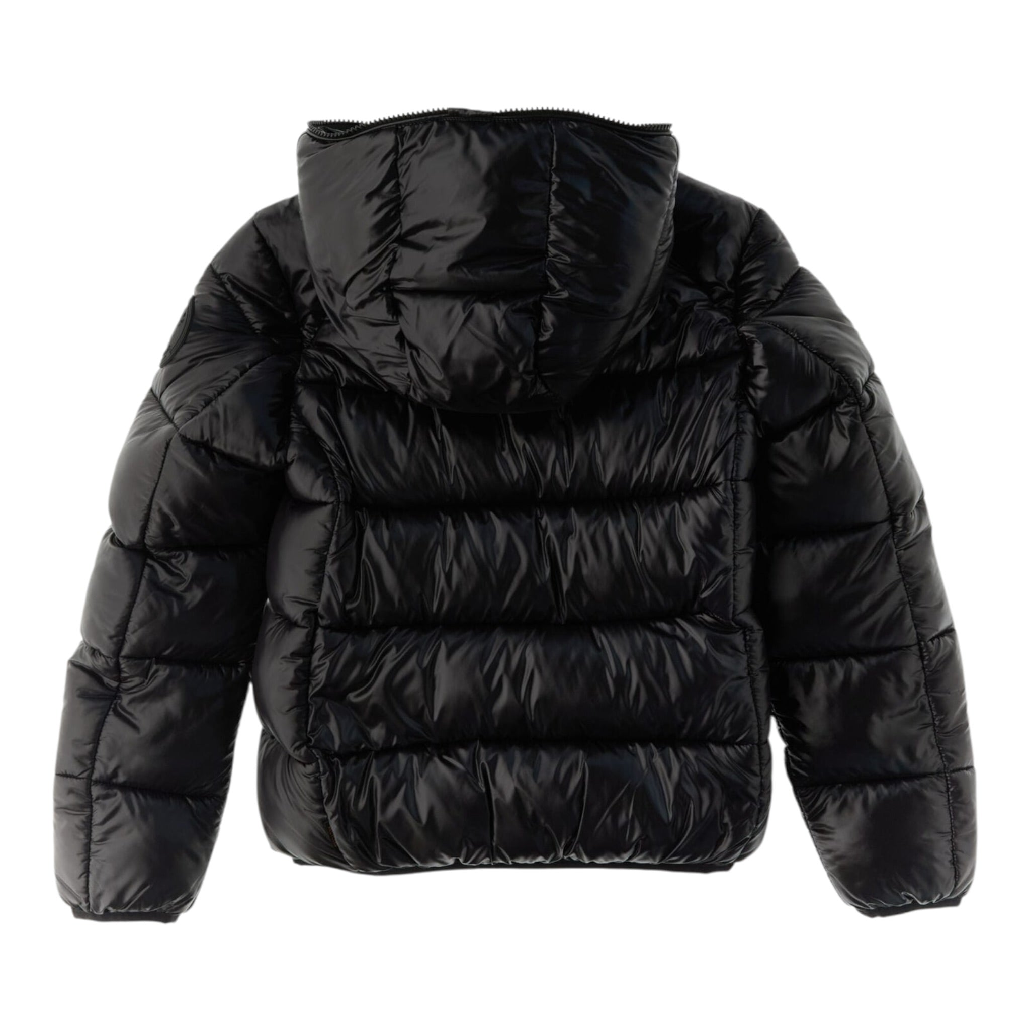 Save The Duck Giubbino tinta unita con Zip E Cappuccio Nero per Bambino J31280BJXX NERO SAVE THE DUCK 