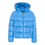 Save The Duck Giubbino tinta unita con Zip E Cappuccio Cobato per Neonato J31280BLOVE21 COBALTO SAVE THE DUCK 