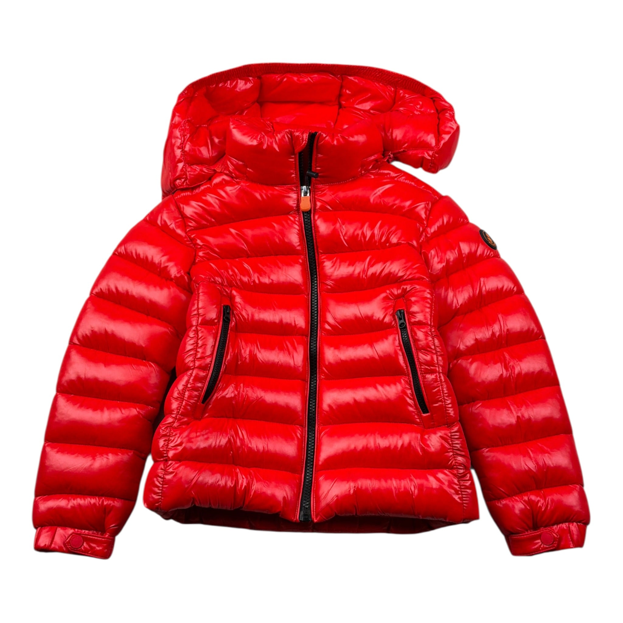 Save The Duck Giubbino tinta unita con Zip E Cappuccio Rosso per Bambino J31653B ROSSO SAVE THE DUCK 