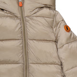 Save The Duck Giubbino tinta unita con Zip E Cappuccio Beige per Bambino J45650GX BEIGE SAVE THE DUCK 