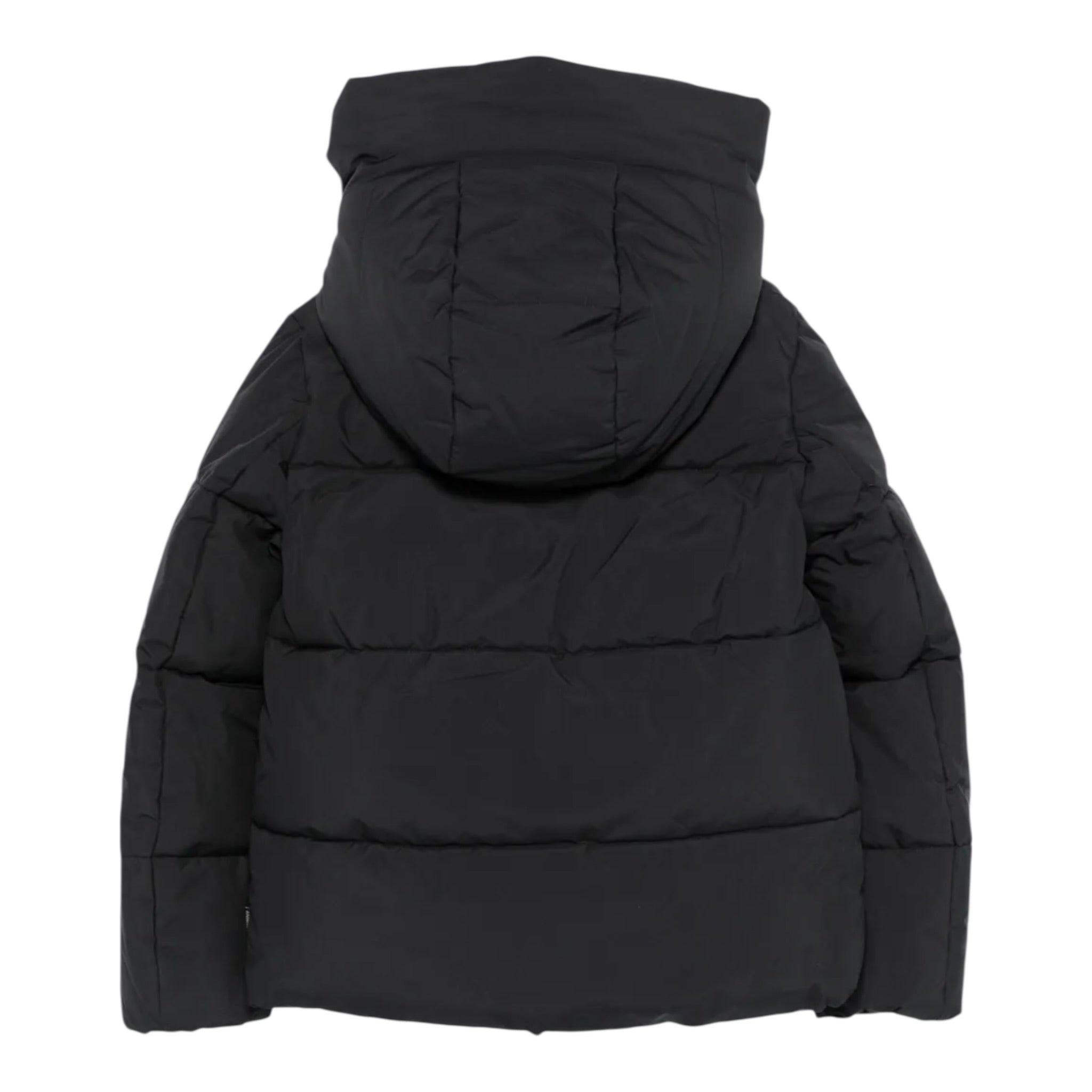 Save The Duck Giubbino tinta unita con Zip E Cappuccio Nero per Bambino P32517GLEAF21 NERO SAVE THE DUCK 