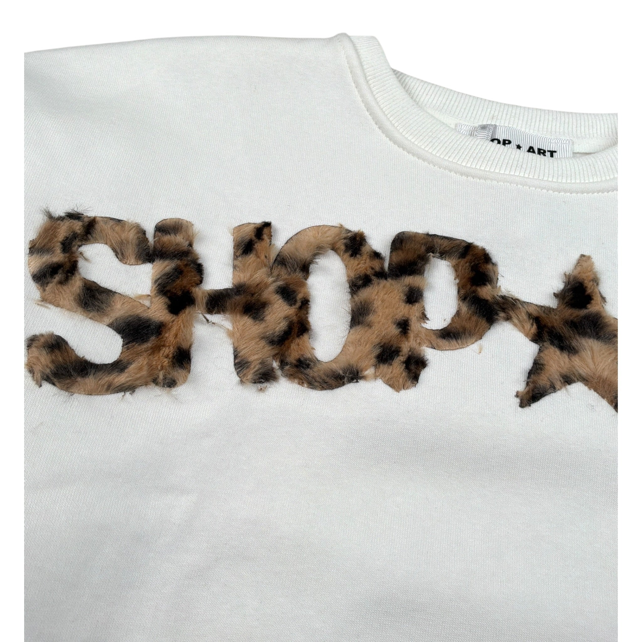Shopart Felpa Chiusa Girocollo tinta unita con Stampa Panna per Bambina SAJSW000596 PANNA SHOPART 