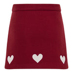 Simonetta Gonna tinta unita con Ricami Rosso per Bambina SX7A11E0227 ROSSO SIMONETTA 