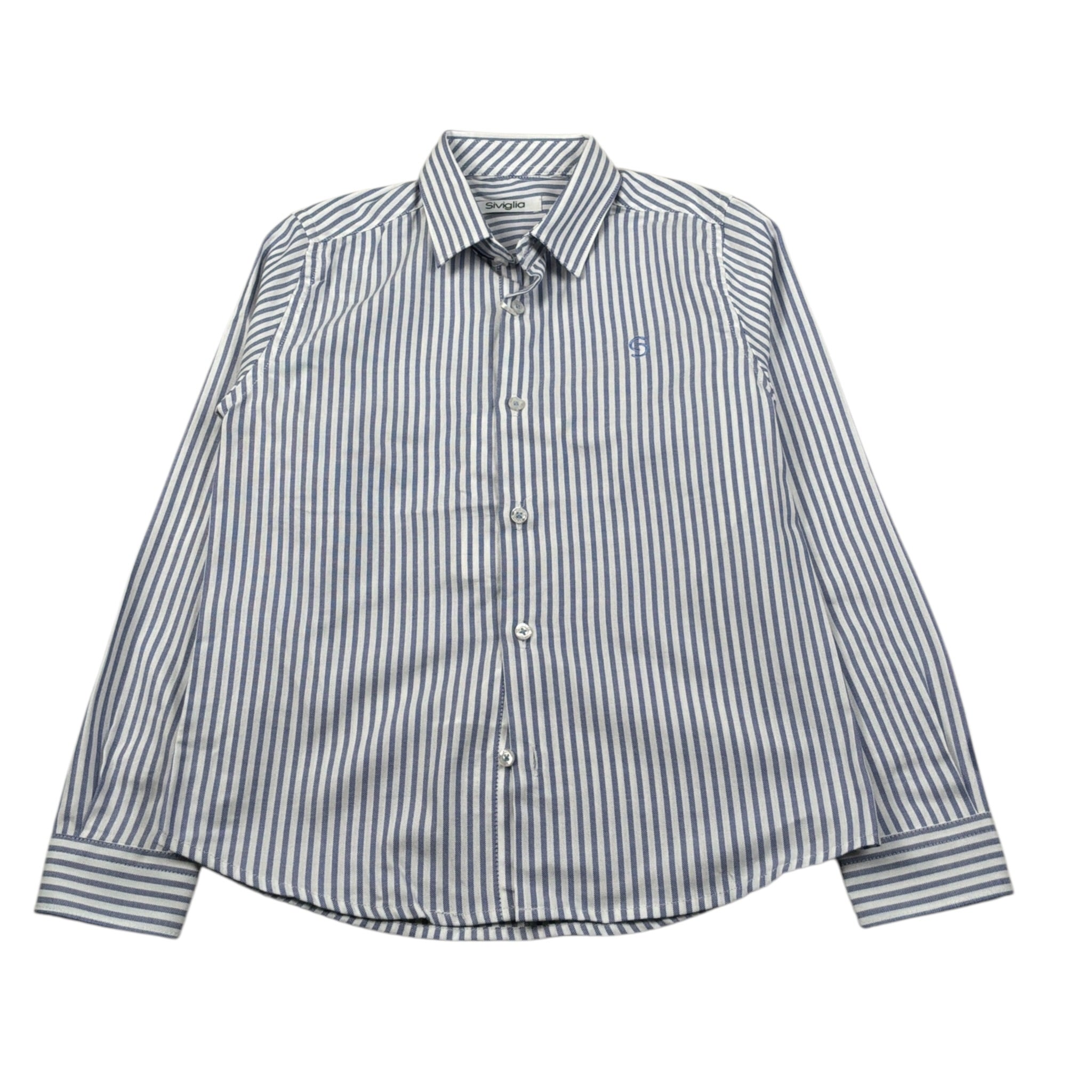Siviglia Camicia Manica Lunga Fantasia A Righe Bianco/Blu per Bambino SVJSH00635 BIANCIO/BLU SIVIGLIA 