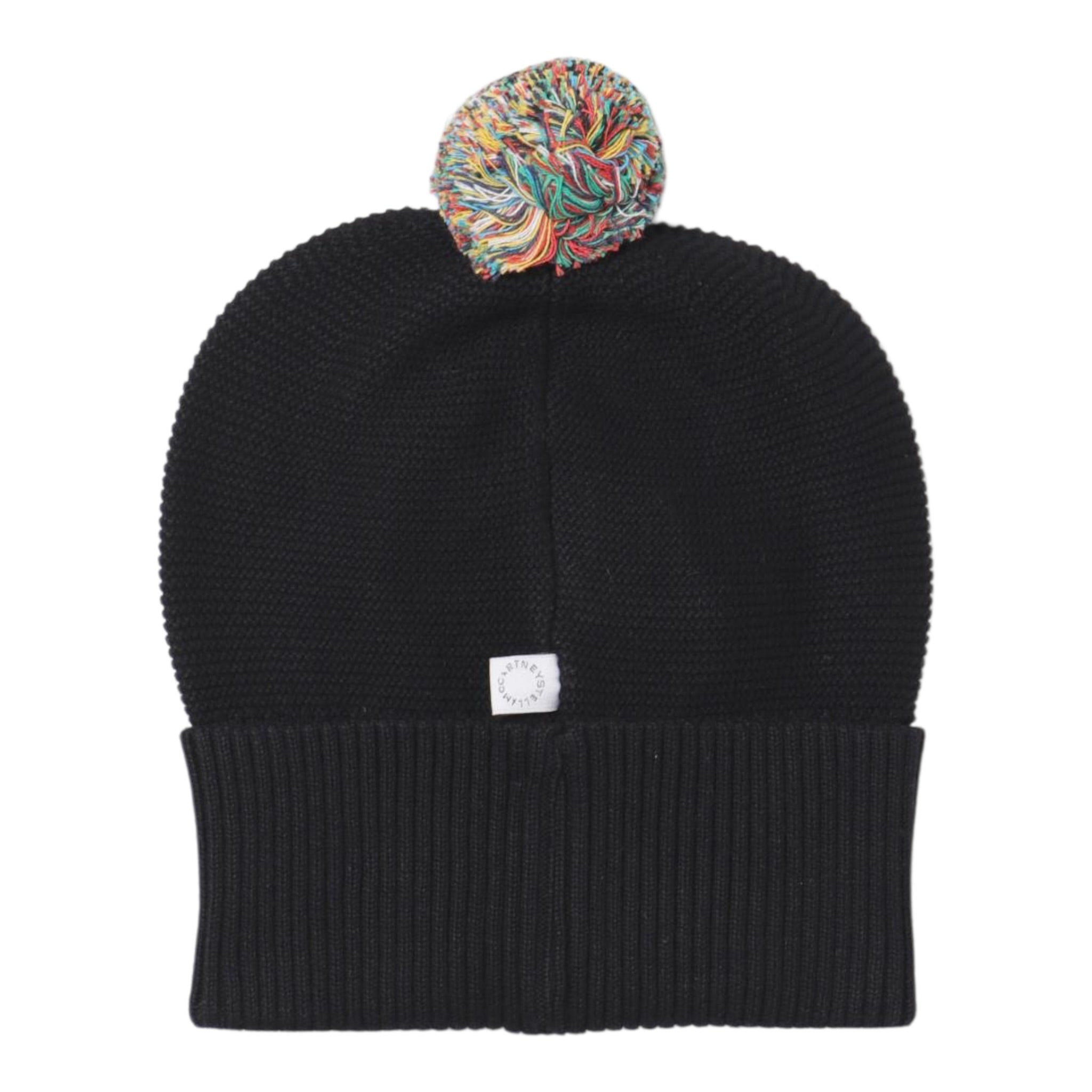 Stella Mccartney Cappello tinta unita con Pon Pon Nero per Neonato TT0557 NERO STELLA McCARTNEY 