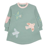 Stella Mccartney Abito Girocollo tinta unita con Ricami Verde per Neonata TX1120 VERDE STELLA McCARTNEY 