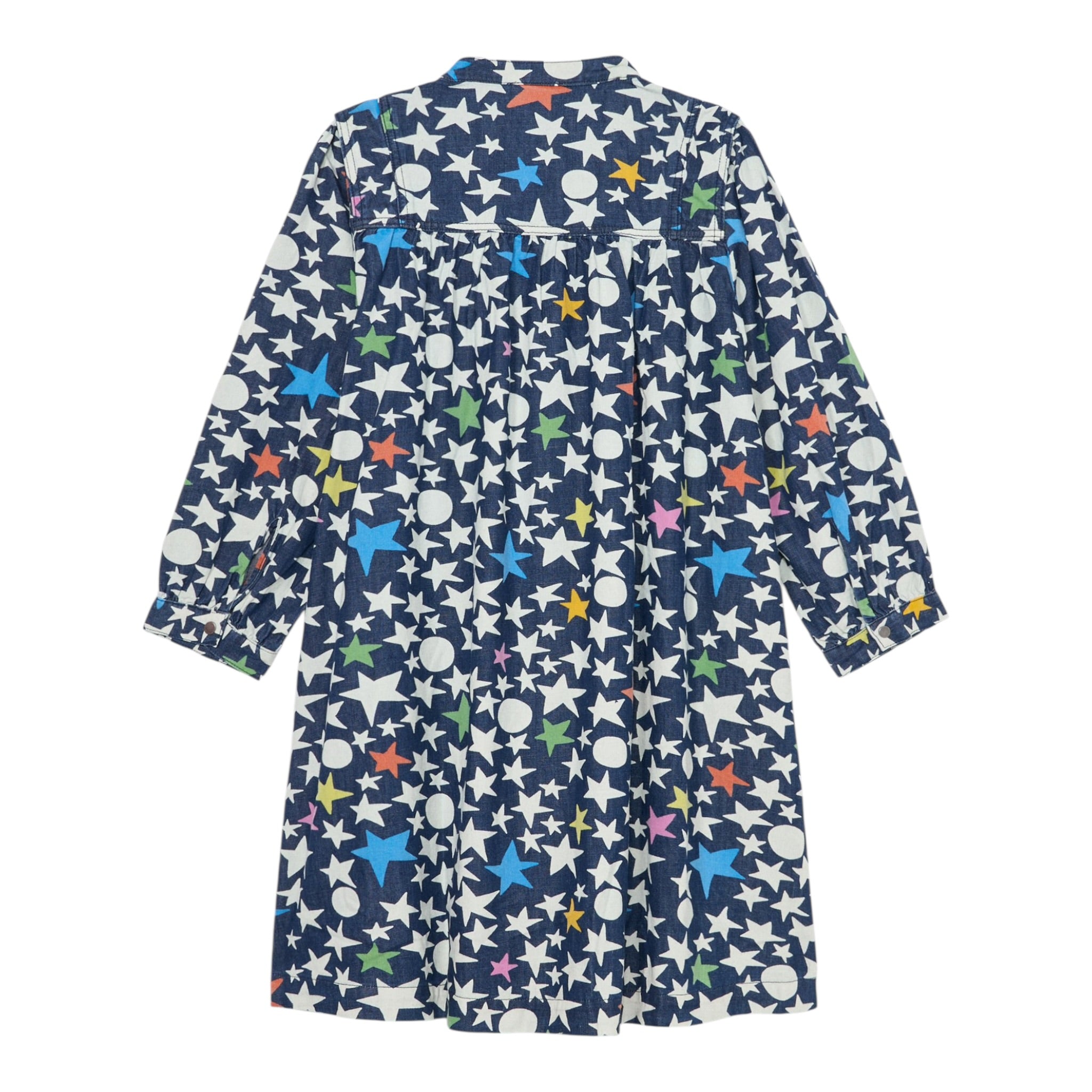 Stella Mccartney Abito Manica Lunga tinta unita Stampa Stelle Blu per Bambina TX1B70 BLU STELLA McCARTNEY 