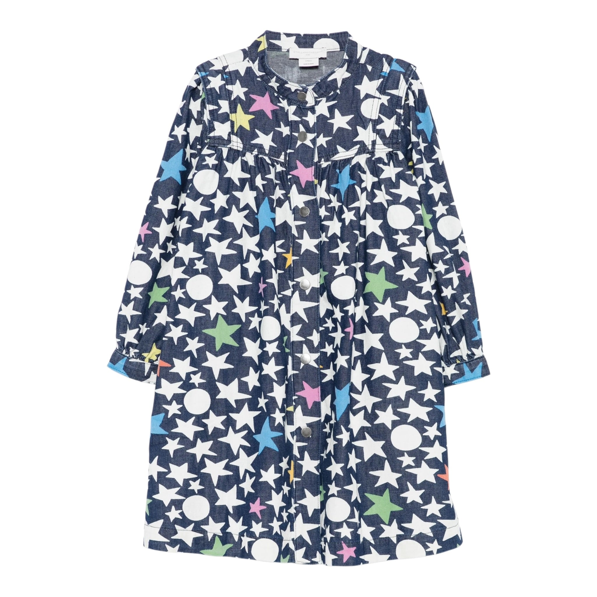 Stella Mccartney Abito Manica Lunga tinta unita Stampa Stelle Blu per Neonata TX1B70N BLU STELLA McCARTNEY 