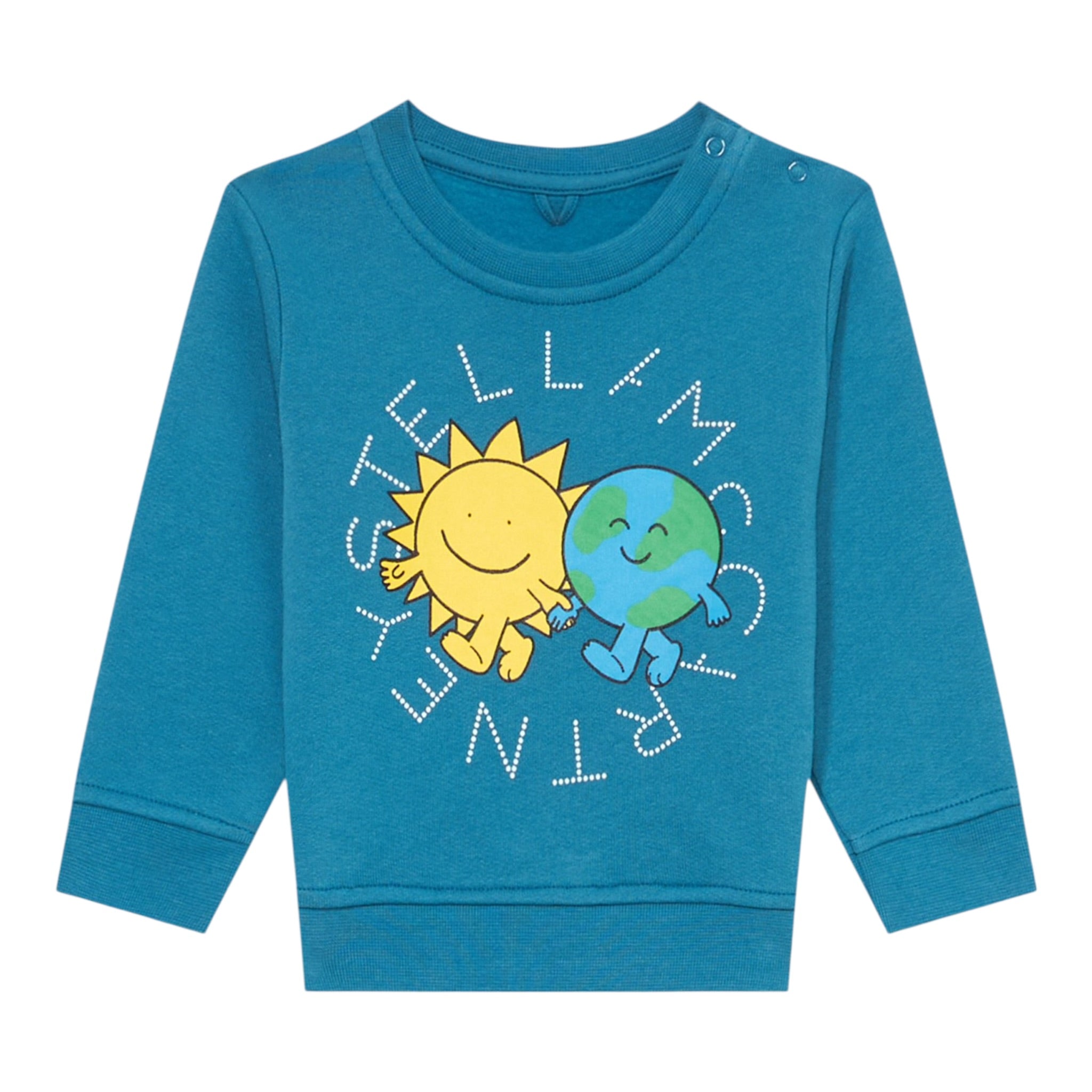 Stella Mccartney Felpa Chiusa Girocollo Tnta Unita con Stampa Azzurro per Bambino TX4520 AZZURRO STELLA McCARTNEY 
