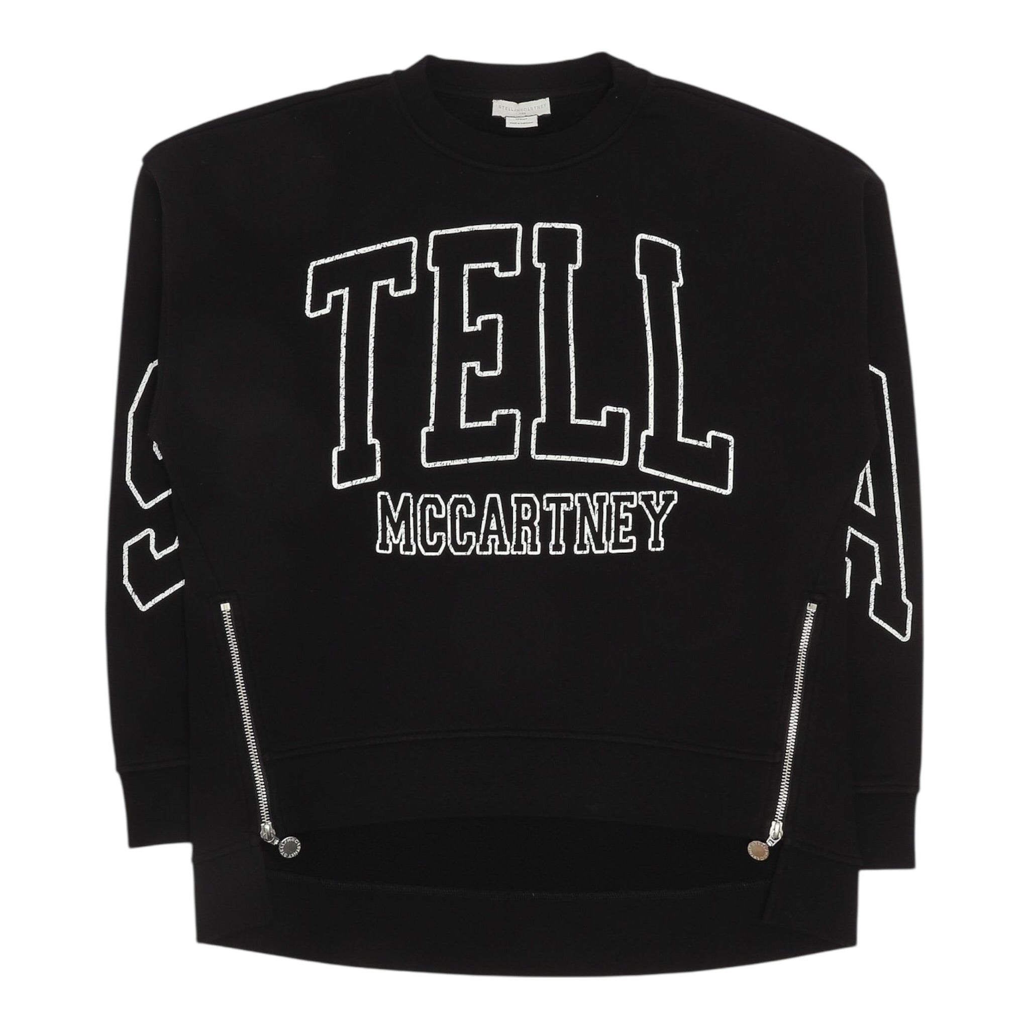 Stella Mccartney Felpa Chiusa Girocollo tinta unita con Stampa Nero per Bambino TX4C10 NERO STELLA McCARTNEY 