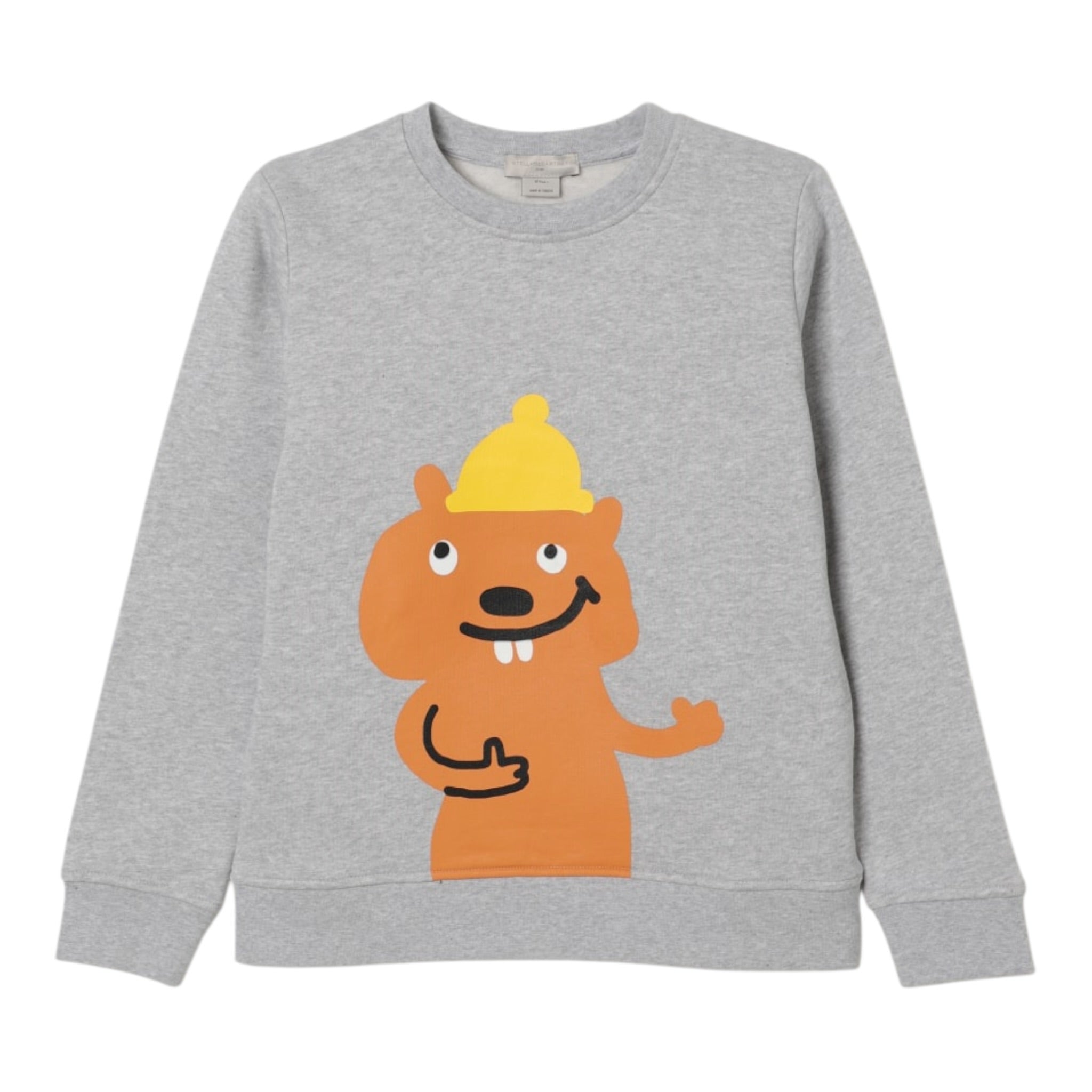 Stella Mccartney Felpa Chiusa Girocollo tinta unita con Stampa Grigio per Neonato TX4S20 GRIGIO STELLA McCARTNEY 