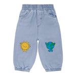 Stella Mccartney Jeans tinta unita con Elastico In Vita Azzurro per Neonato TX6520 AZZURRO STELLA McCARTNEY 