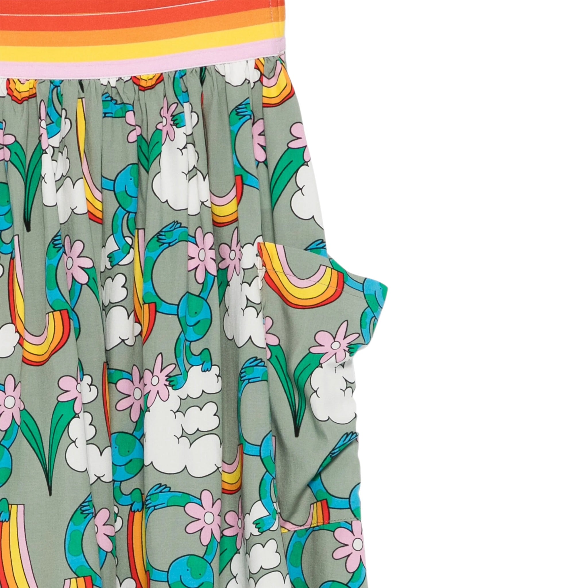 Stella Mccartney Gonna Stampa Fantasia con Elastico In Vita Verde per Neonata TX7A21N VERDE STELLA McCARTNEY 