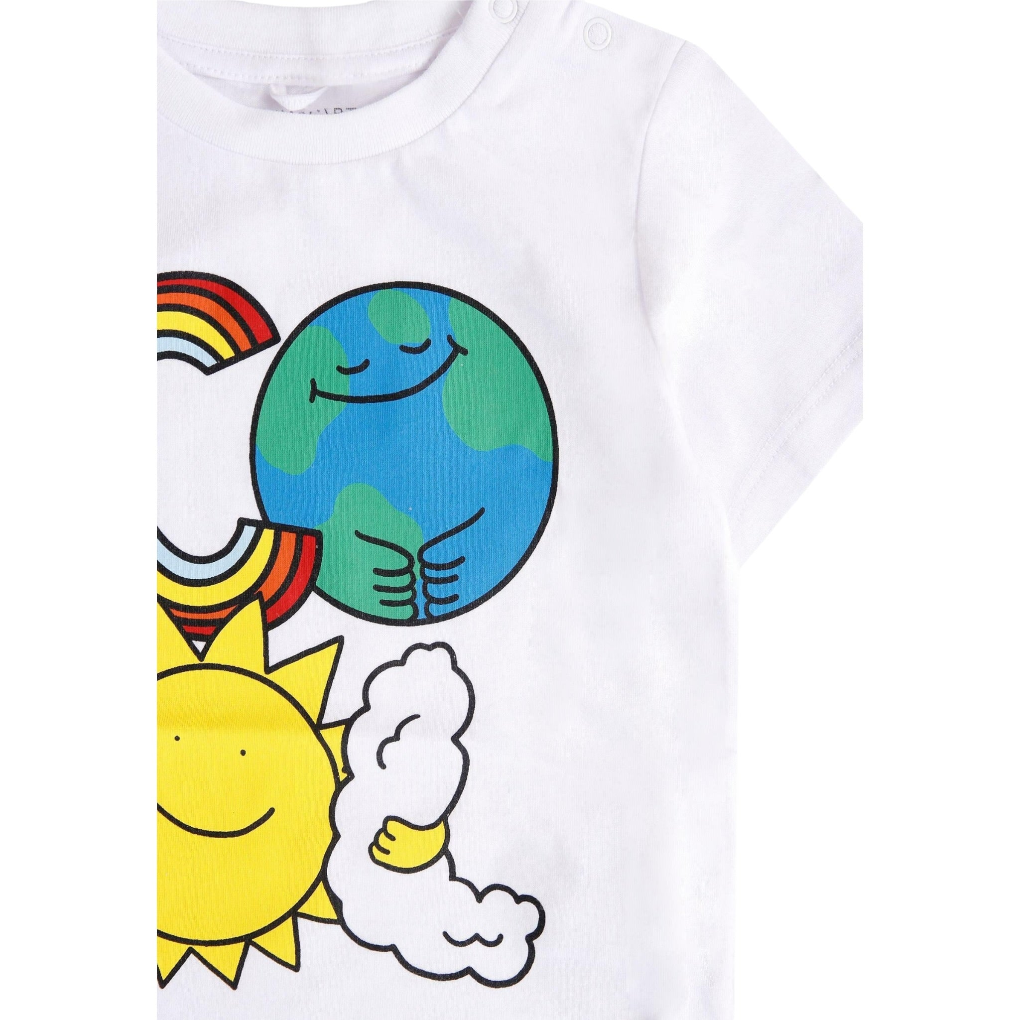 Stella Mccartney T-Shirt Girocollo tinta unita con Stampa Bianco per Neonato TX8521N BIANCO STELLA McCARTNEY 