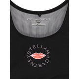 Stella Mccartney Top Giromanica tinta unita con Stampa Nero per Bambina TX8D32 NERO STELLA McCARTNEY 