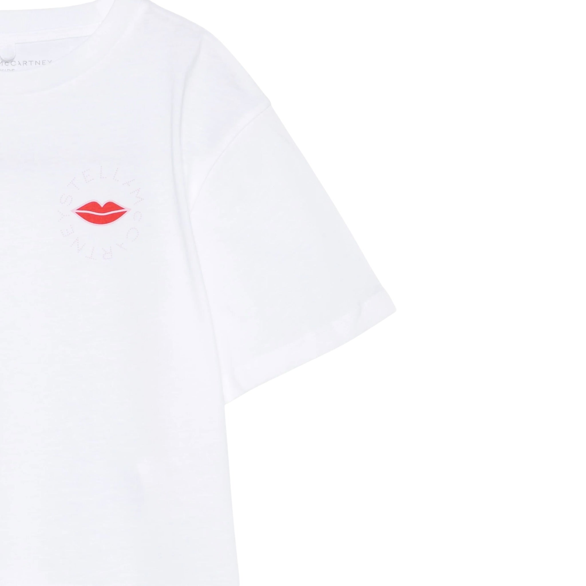Stella Mccartney T-Shirt Girocollo tinta unita con Stampa Logo Bianco per Bambina TX8D41 BIANCO STELLA McCARTNEY 