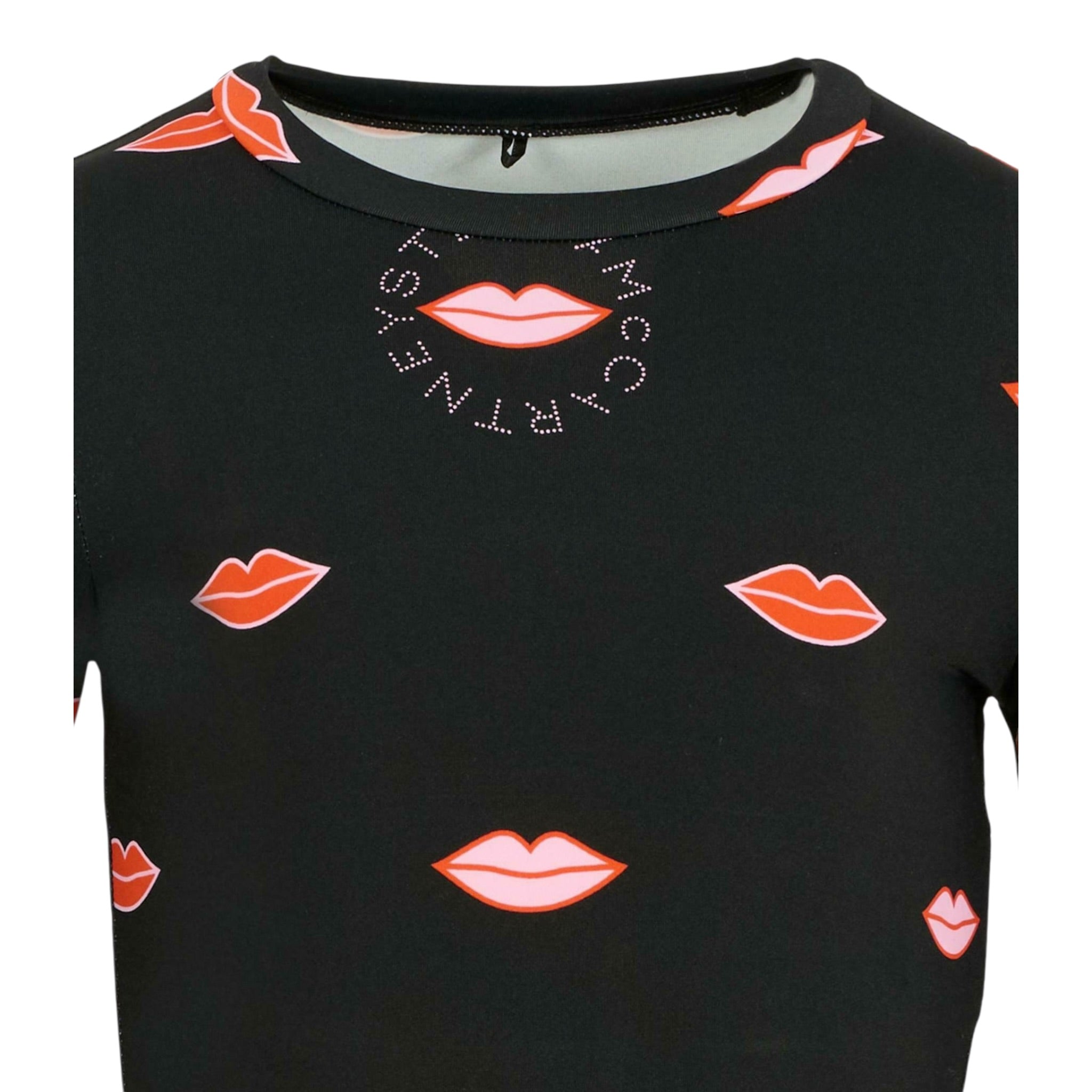 Stella Mccartney Shirt Girocollo tinta unita con Stampe Nero per Bambina TX8D50 NERO STELLA McCARTNEY 