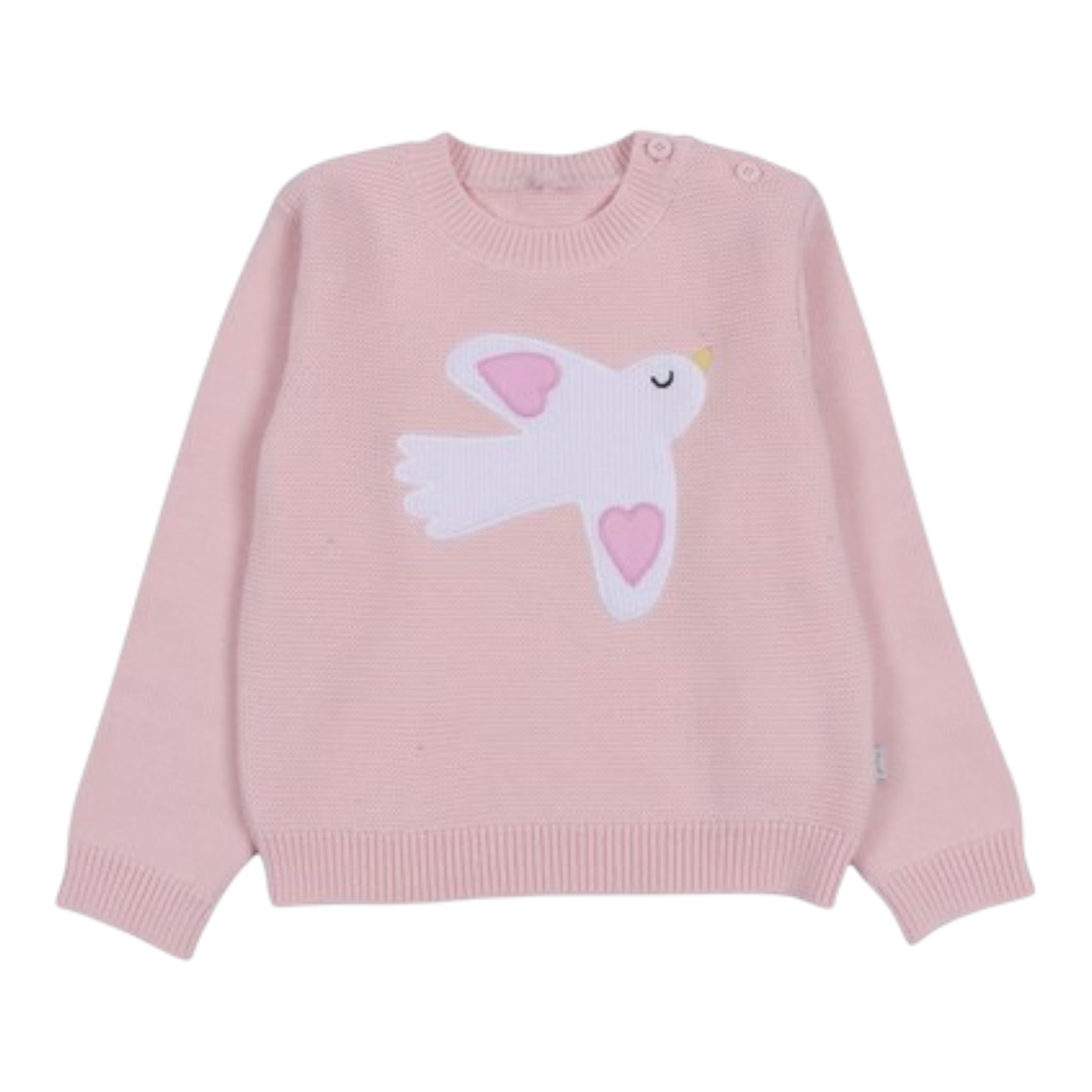 Stella Mccartney Maglia Girocollo tinta unita con Ricami Rosa per Neonata TX9050 ROSA STELLA McCARTNEY 