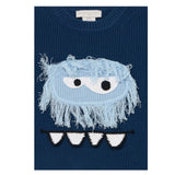 Stella Mccartney Maglia Girocollo tinta unita con Ricami Blu per Bambino TX9P10 BLU STELLA McCARTNEY 