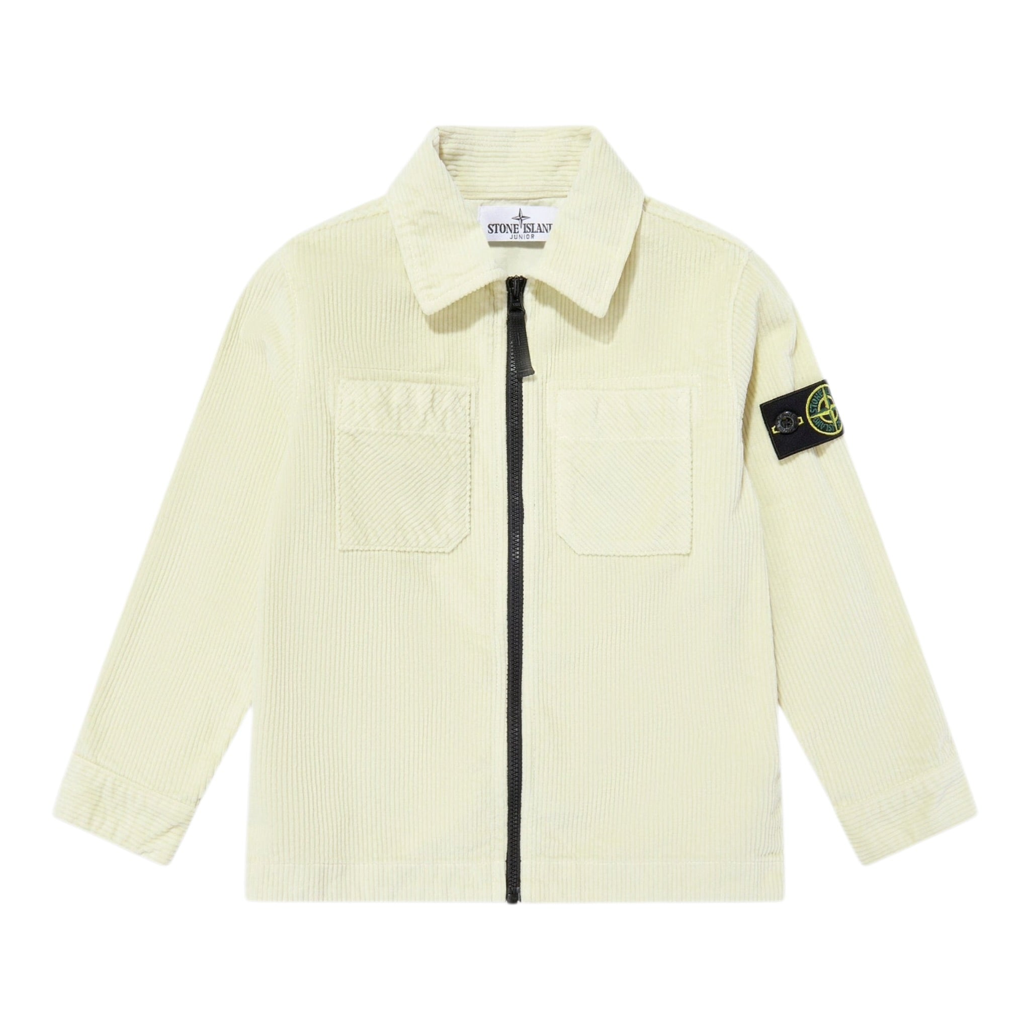 Stone Island Camicia tinta unita con Zip Panna per Bambino K2S161200003 PANNA STONE ISLAND 